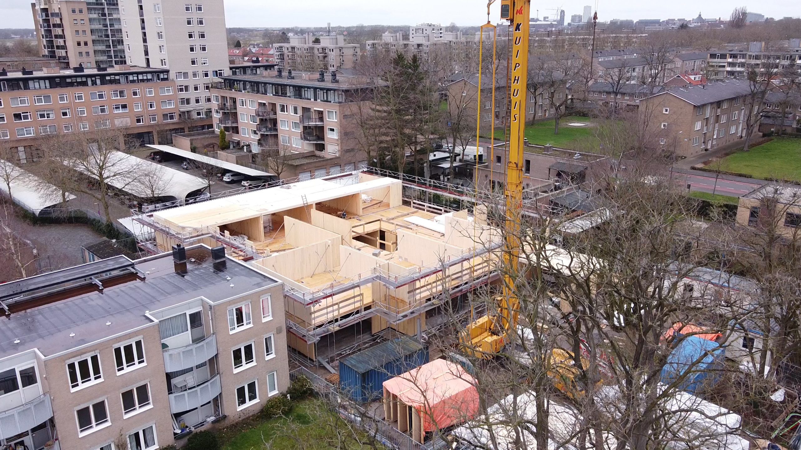 houtbouw, Mozartsingel Den Bosch, CLT-constructie